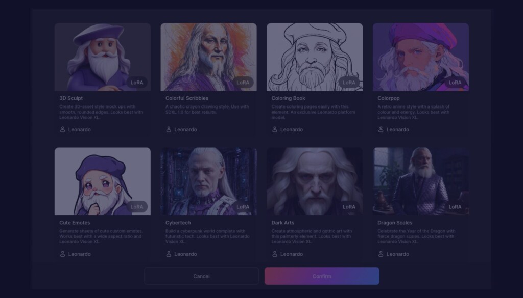 Elements for image generation with Leonardo.Ai
