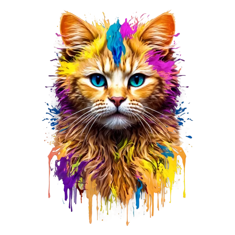 ai t-shirt design of a cat suitable for print on demand